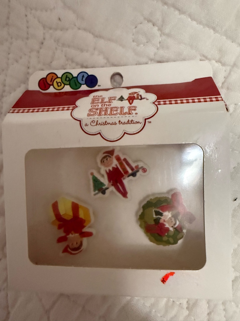 Jibbitz Red & Green Elf on the Shelf Charm Pack
